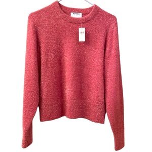 #43 NWT Old Navy Sweater Pullover Shimmering Pink Fluffy WM SZ M Sparkling 💖